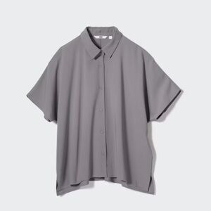 Rayon Uniqlo Women’s Gray Short Sleeve blouse Size M